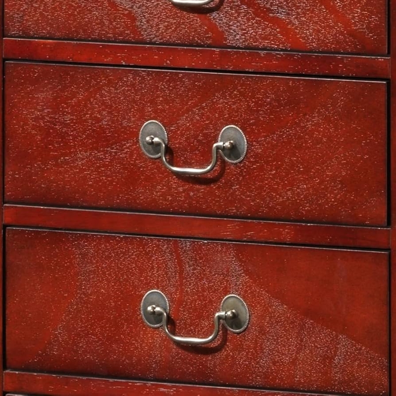Glossy Lingerie Chest with Polished Finish and Antique Brass Bail Pulls