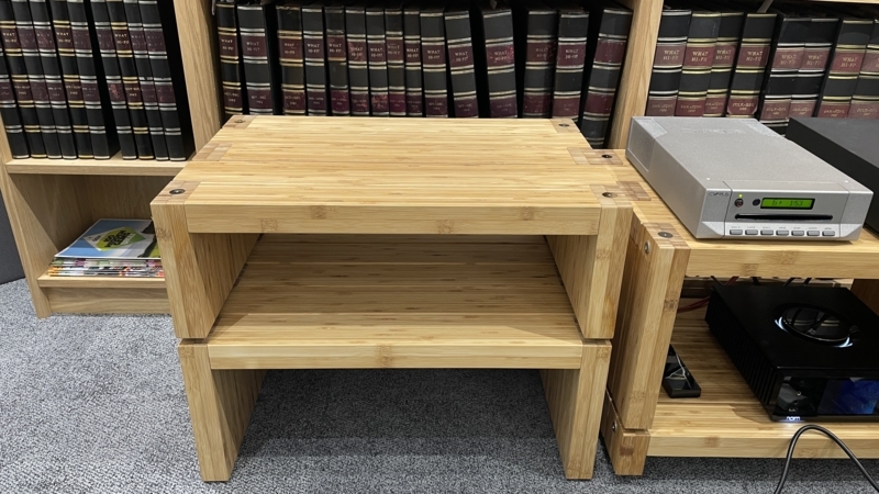 Hifi Rack Thick Side Panels Modular Stacking Honey Brown Wood Stand