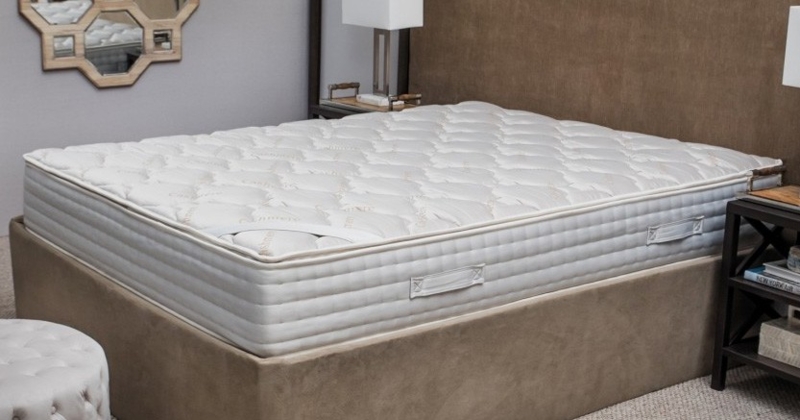 High Profile Mattress with Quilted Diamond Pattern and Side Handles