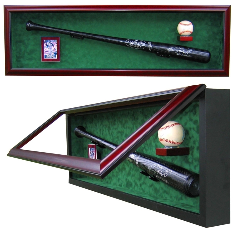 Hinged Glass Shadow Box with Forest Green Lining and Cherry Finish