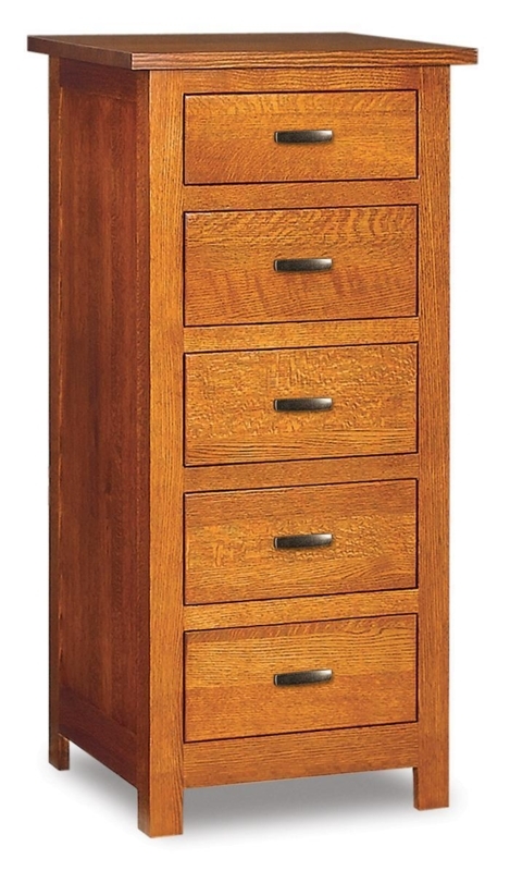 Honey Oak Lingerie Chest featuring Flush Mount Drawers