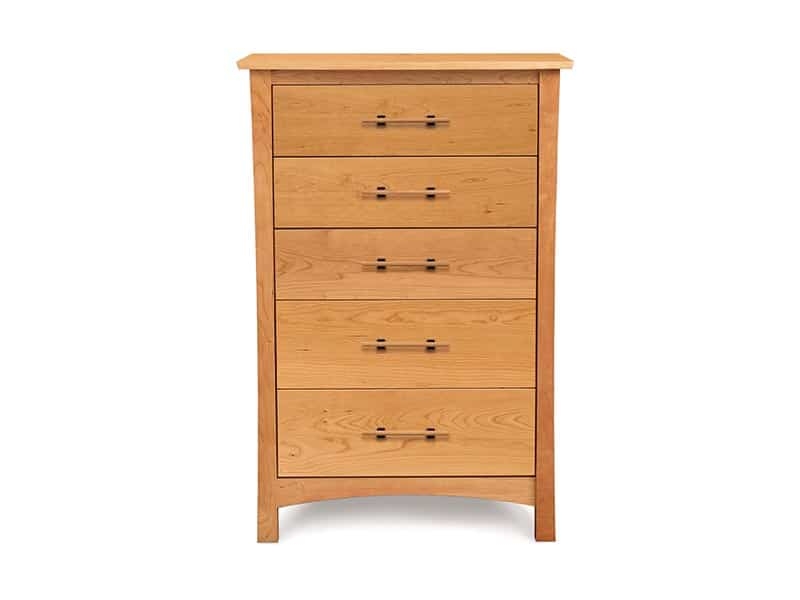 Honey Wood Chest of Drawers with Horizontal Bar Pulls