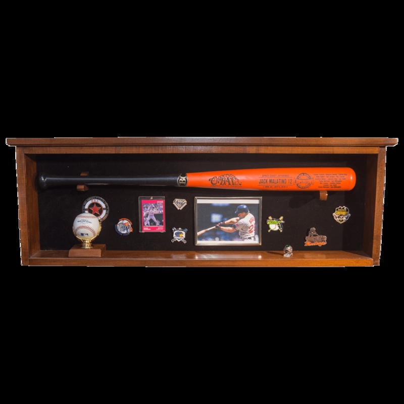 Horizontal Shadow Box with Recessed Depth and Bat Mounts