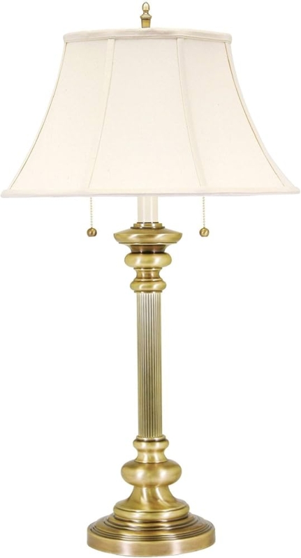 House of Troy N651-AB Newport Collection Portable 30-1/4-Inch Table Lamp, Antique  Brass with White Softback Shade -