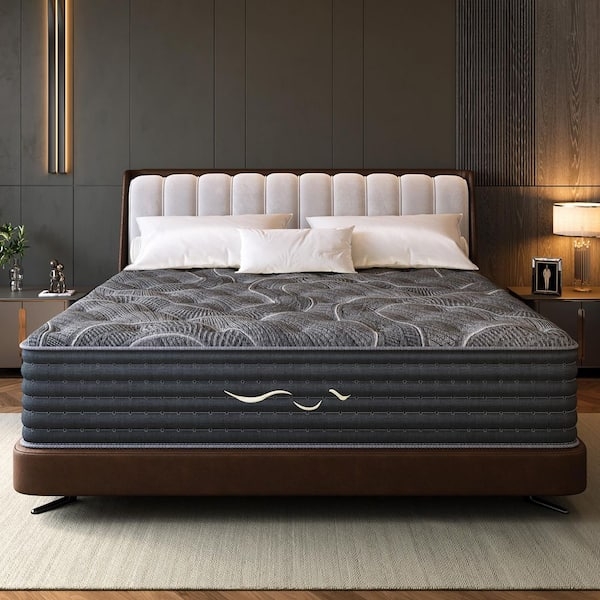 Hybrid Mattress with Channeled Side Panels on Low Profile Frame