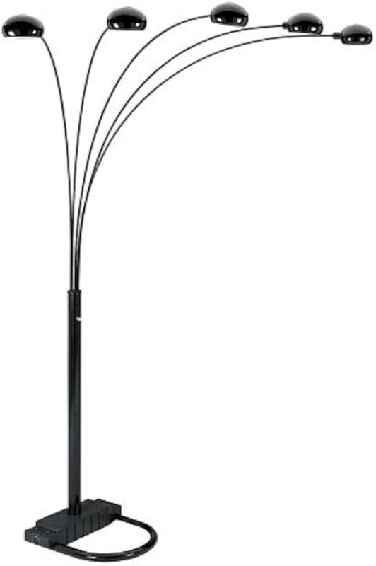 Industrial Five-Arm Arc Floor Lamp with Adjustable Heads