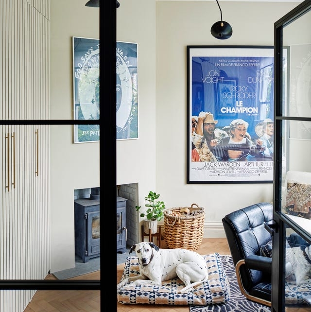 Industrial Glass Room Divider with Black Metal Grid Frame