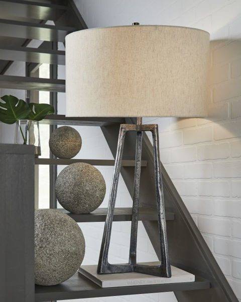 Industrial Tripod Lamp with Textured Pewter Base