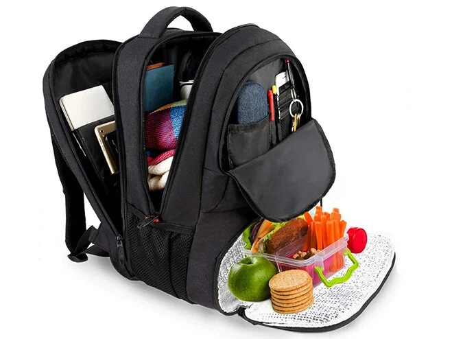 J World 2-in-1 Lunch Box Backpack For Kids & Adults - Insulated  Compartment, 29L Capacity (Black, Large)
