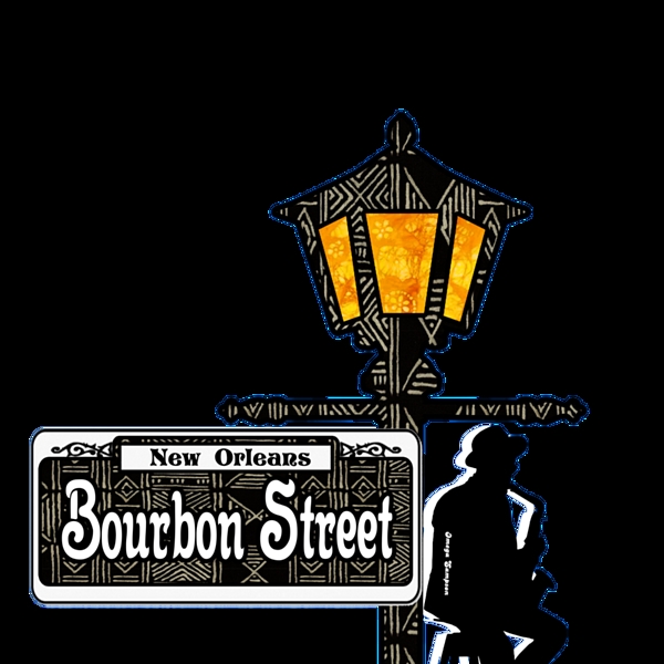 Jazz Club Sticker Graphic with Saxophonist Silhouette and Lamp