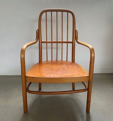 Josef Frank Bentwood Armchair: Spindle Back, Bentwood Hoop Stretcher