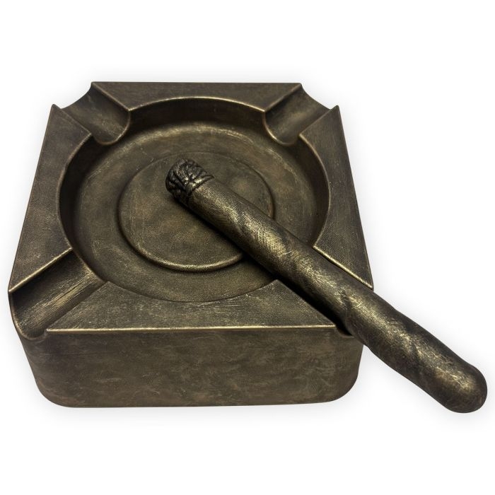 Keepsake Ashtray Integrated Cigar Sculpture Antique Bronze Finish