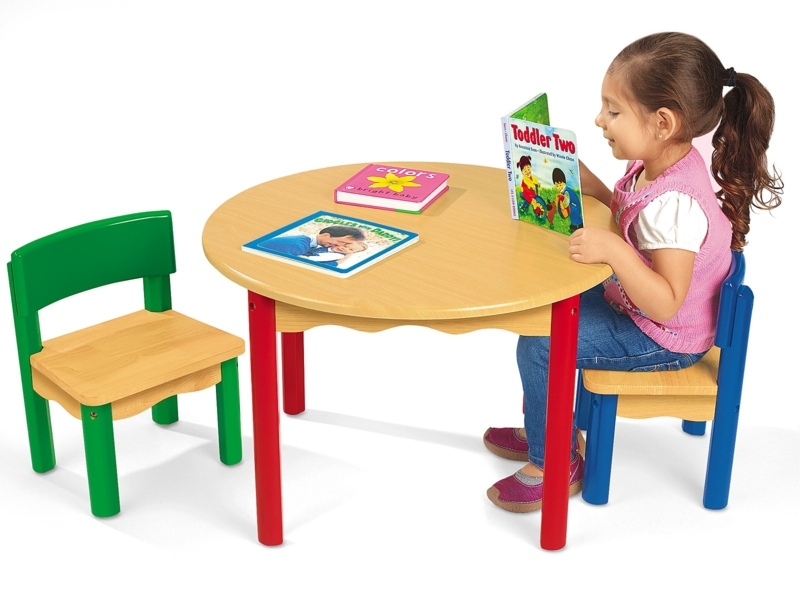 Kids Activity Table Set: Wavy Apron & Primary Colors