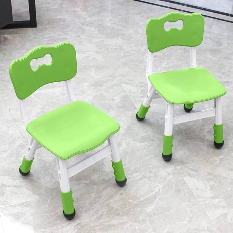 Kids Chair Lime Green Adjustable Height Ergonomic Curved Seat Playful