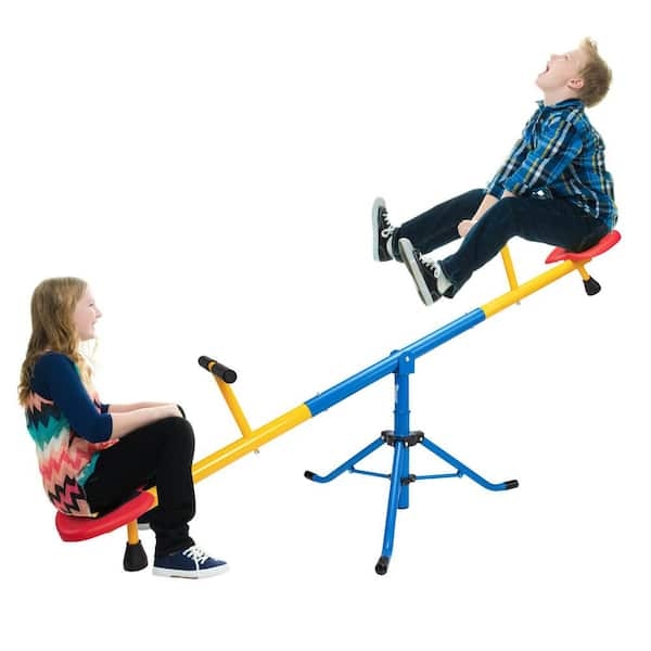 Kids Seesaw with Adjustable Support Bars and Tripod Base