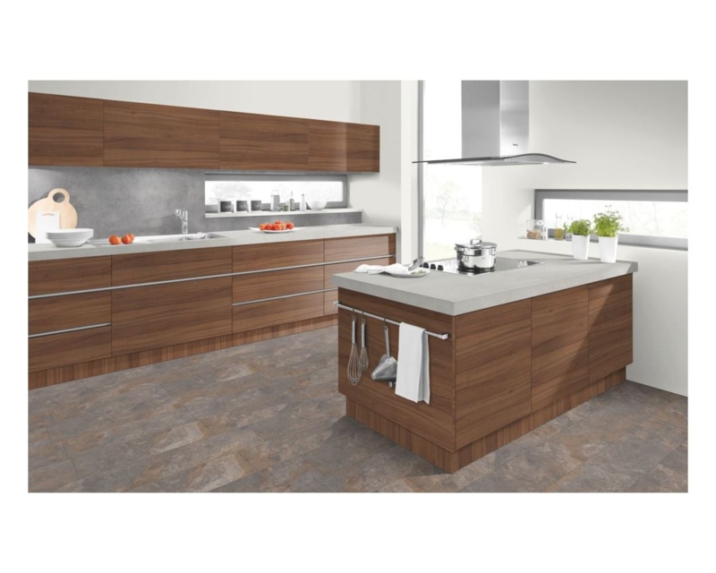 Kitchen Cabinetry Bronze Cherry Texture Handleless Design