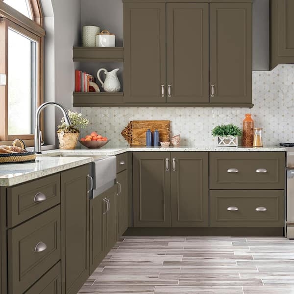 Kitchen Cabinetry Classic Bronze Shaker Panels Farmhouse Sink