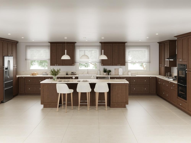 Kitchen Cabinetry Large Island Royal Bronze Finish