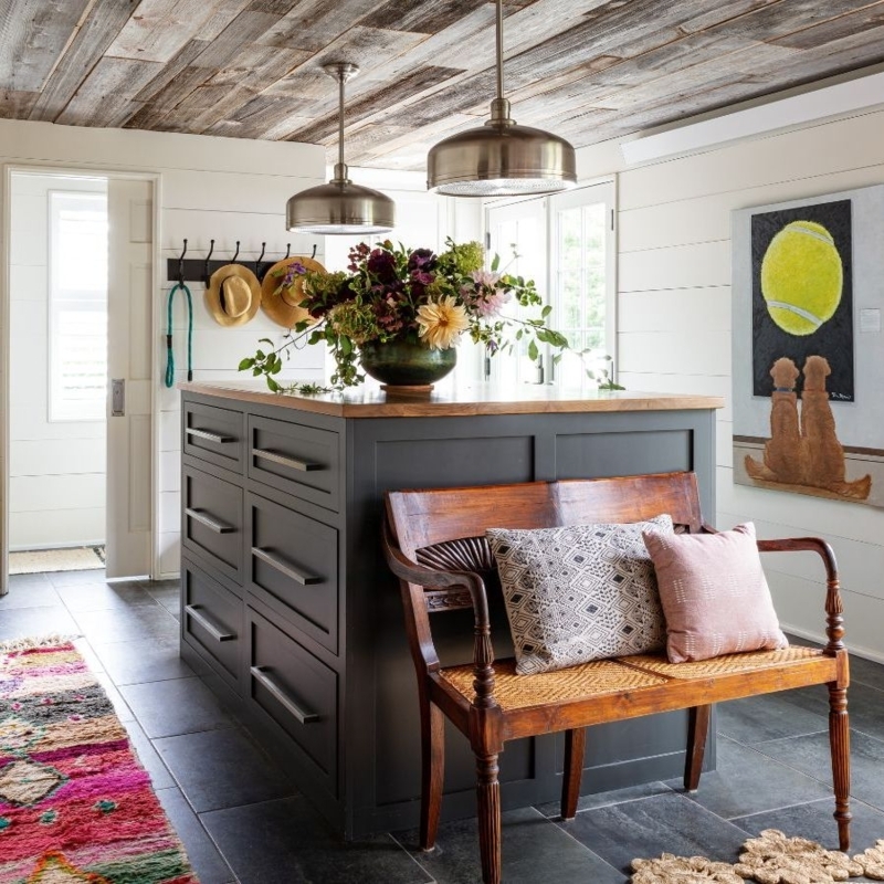 Kitchen Island Urbane Bronze Mudroom Storage Integrated Bench