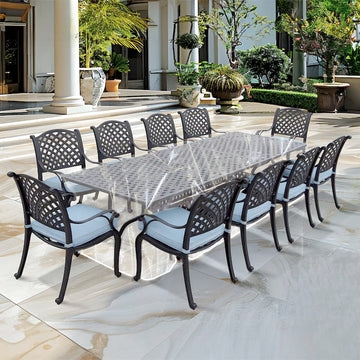 LAMINET Crystal Clear Heavy-Duty Waterproof Plastic Outdoor Furniture Cover