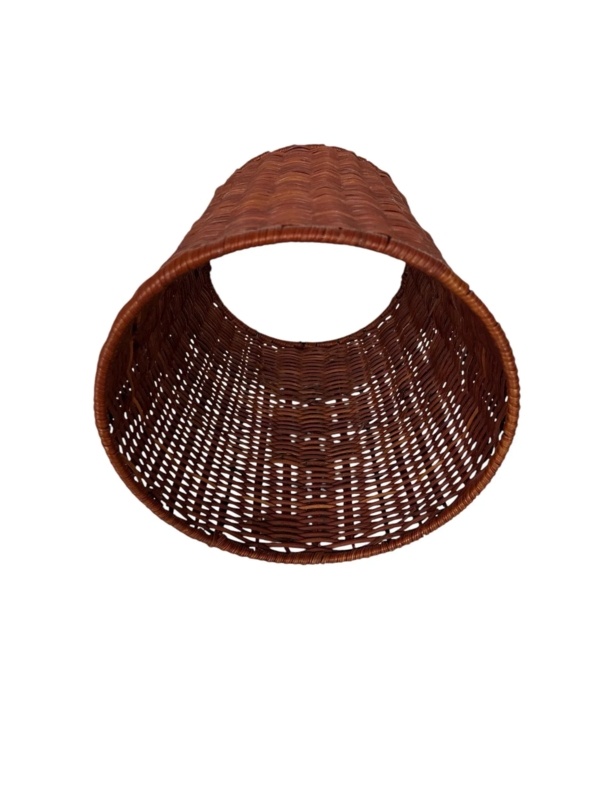 Lamp Shade Vintage Hand Woven Wicker Open Weave Base Rustic Cabin