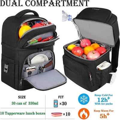 Large Capacity Cooler Backpack with 30 Can Fit and RFID Organizer Pocket