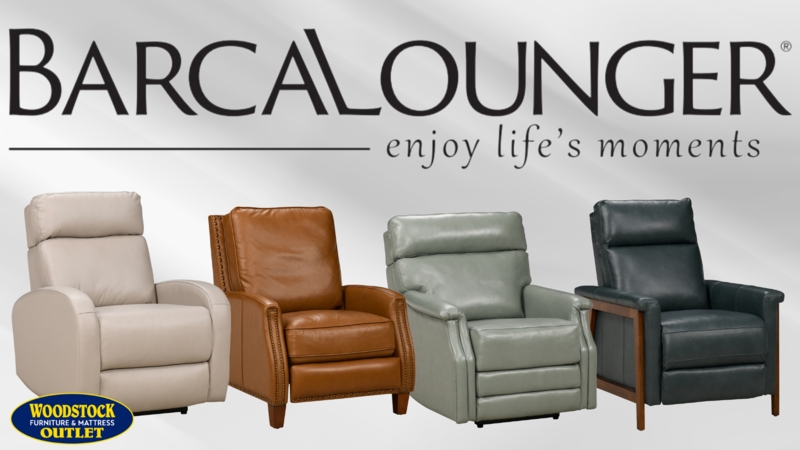 Leather Recliner Mid-Century Style with Wooden Track Arms