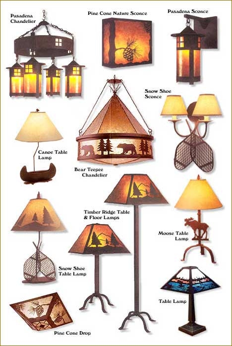 Light Fixture Collection Rustic Wildlife Silhouettes Snowshoe Base