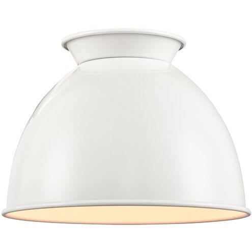 Light Shade Glossy White Metal Dome Industrial Chic
