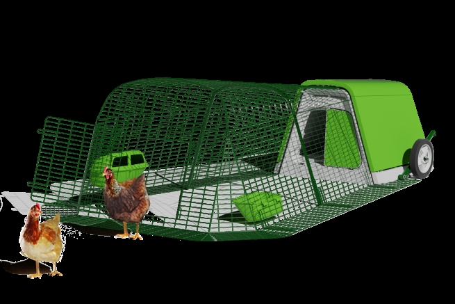 Lime Green Modern Chicken Tractor with Wheels
