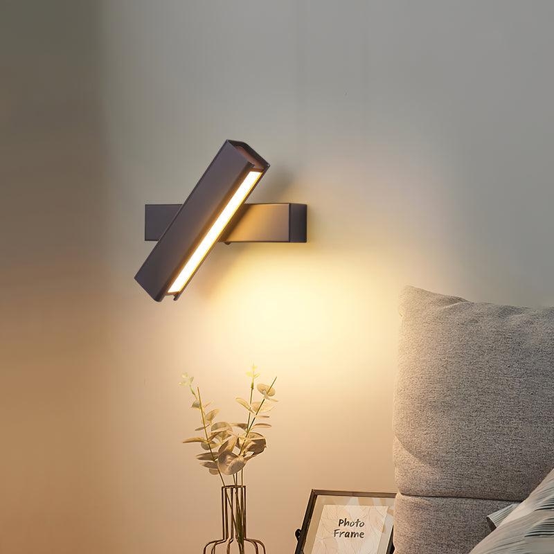 Linear LED Wall Sconce: Rotatable Bar Design in Matte Black
