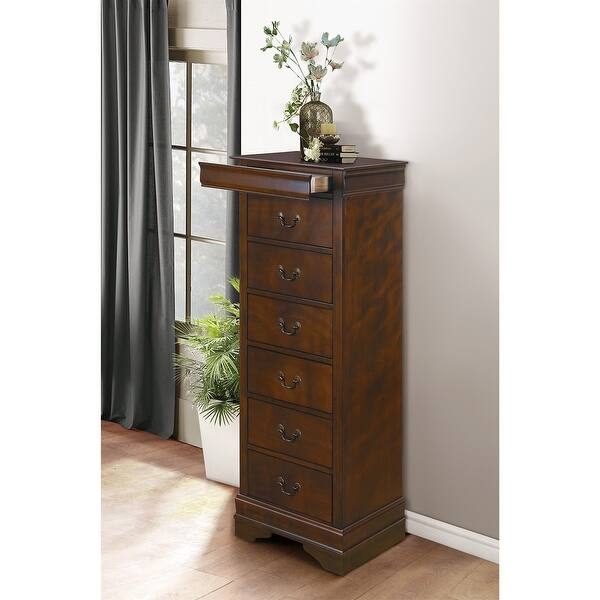 Lingerie Chest with Hidden Jewelry Drawer and Antique Bronze Hardware
