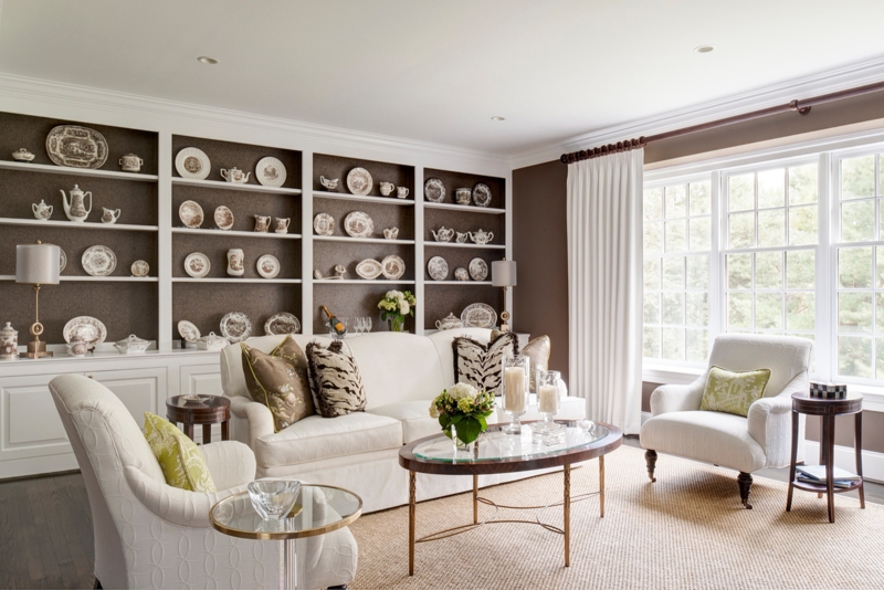 Living Room Transferware Collection Chocolate Brown Accents