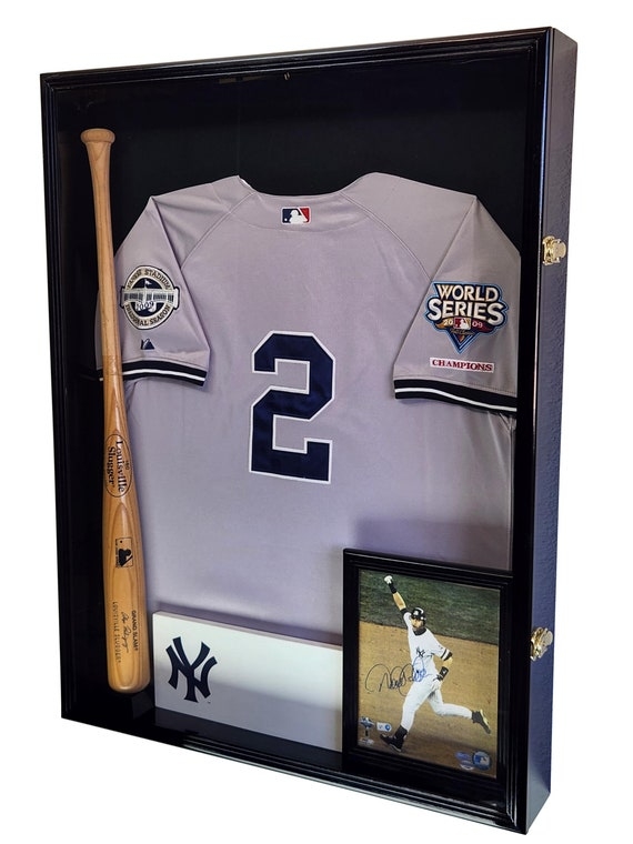 Locking Jersey Shadow Box with Integrated Bat Holder