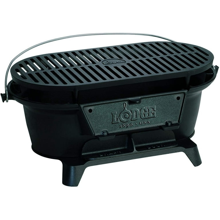Lodge Cast Iron Sportsman's Grill. Large Charcoal Hibachi-Style Grill for  Picnics, Tailgaiting, Camping or Patio. Two Adjustable Heights. - 