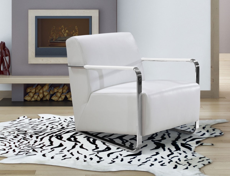 Lounge Chair with High-Gloss Chrome Cantilever Base and Padded Arms