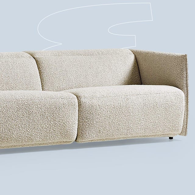 Low Profile Modular Reclining Sofa Cream Bouclé Curve