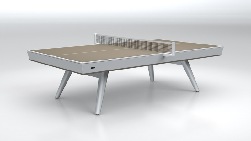 Luxury Convertible Game Table: Warm Beige Surface and Tapered Legs