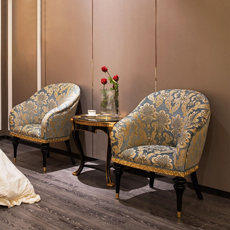 Luxury Gold European Style Chairs Living Room Classical