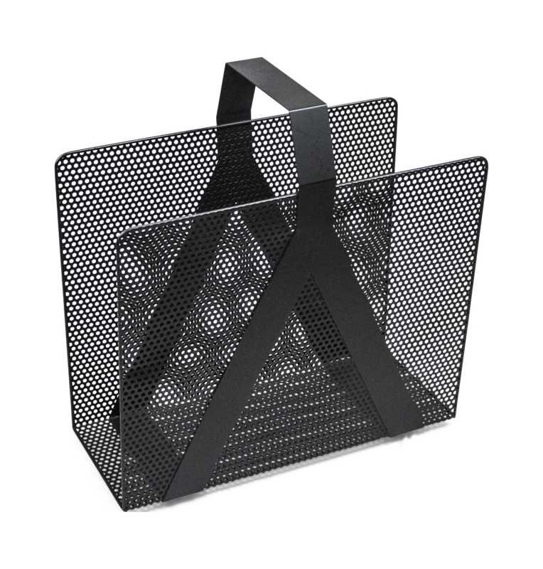 Magazine Rack Industrial Perforated Mesh A-Frame Handle Portable