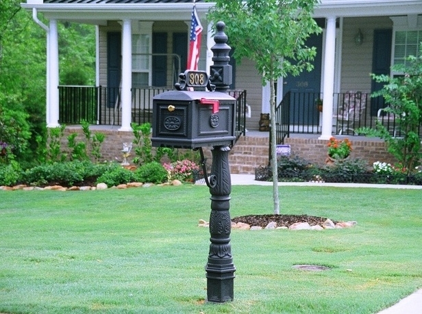 Mailbox Post Turned Post Relief Pattern Textured Finish Victorian