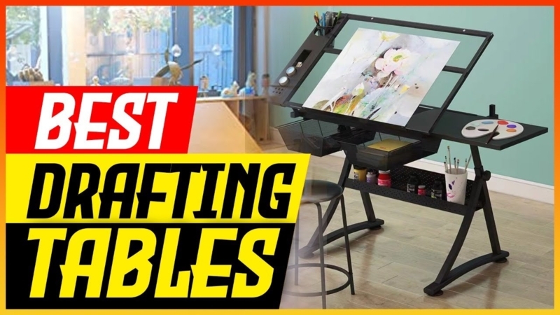 Matte Black Drafting Table with Mesh Drawers and Integrated Pencil Cup