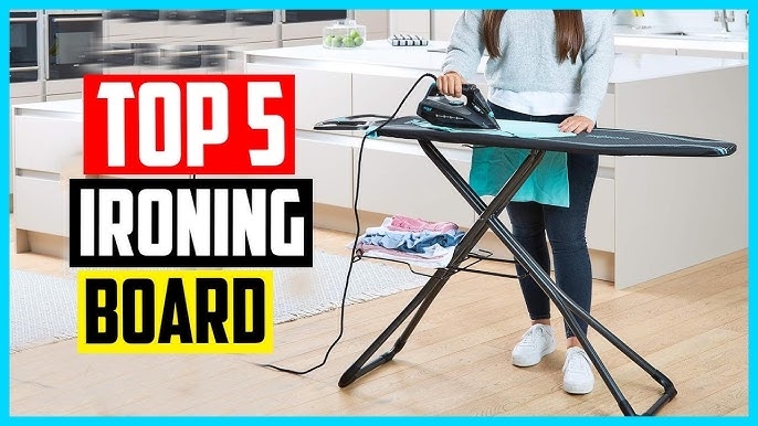 Matte Black Ironing Board with Integrated Laundry Rack and Tapered Top