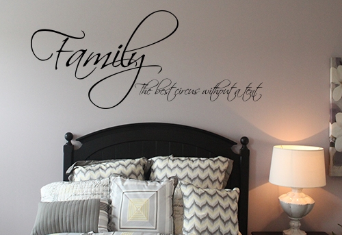 Matte Black Script Wall Decal, Family Quote Art