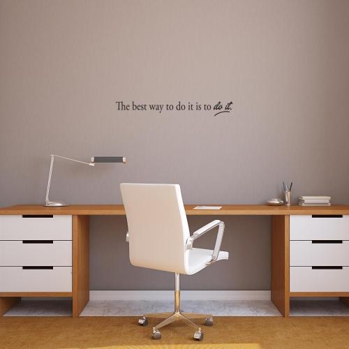 Matte Black Vinyl Motivational Wall Decal with Cursive Accent
