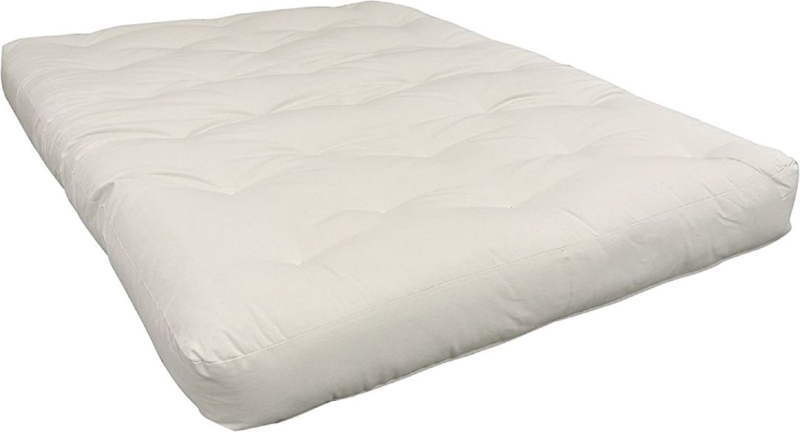 Mattress: Full Size Tufted Cotton with Boxed Sidewalls and Piped Edges