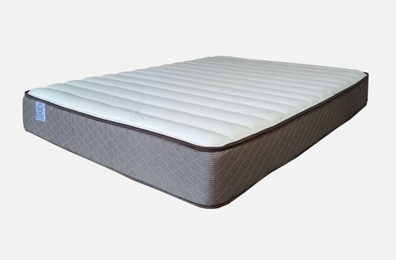 Mattress: Horizontal Channel Quilted Top, Charcoal Diamond Weave Sides