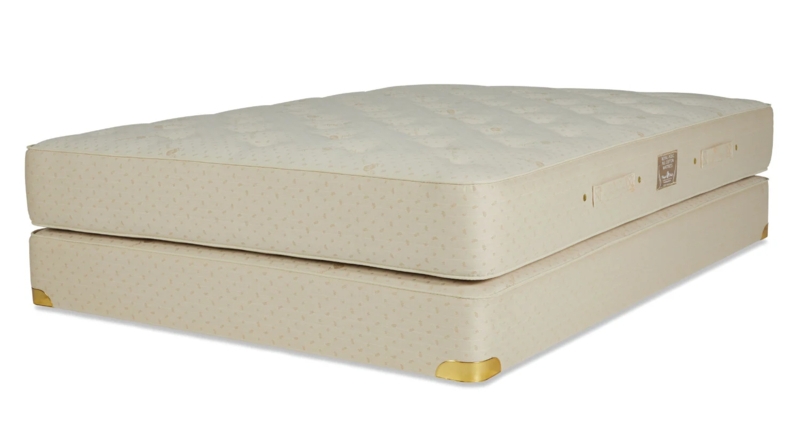 Mattress: Luxury Damask Fabric, Polished Brass Corner Guards and Handles