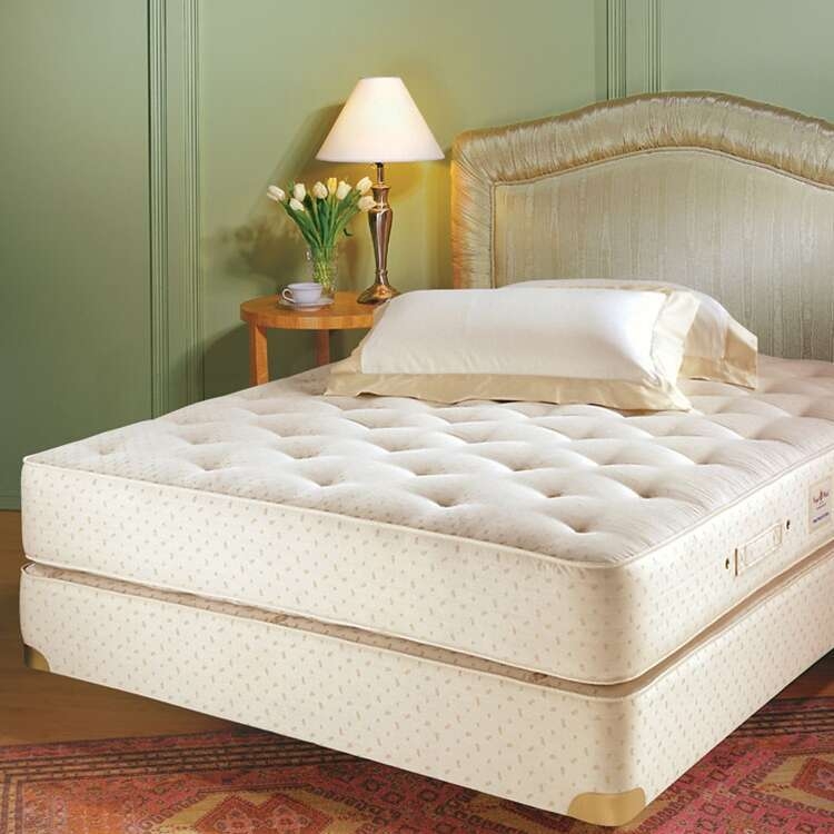 Mattress Set: Traditional Button Tufting, Subtle Damask Pattern Ticking