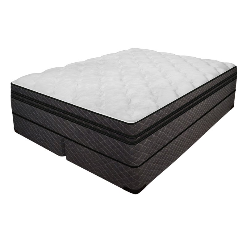 Mattress Set with Split Foundation and Diamond Quilted Charcoal Sides
